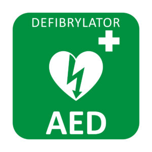 Tablica informacyjna AED – 25 x 25 cm