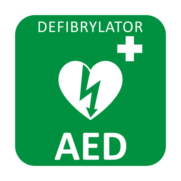 Tablica informacyjna AED – 25 x 25 cm