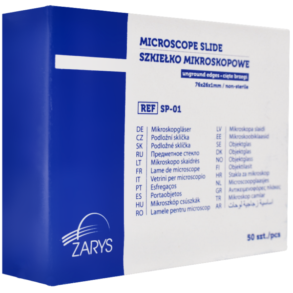 Szkiełka podstawowe mikroskopowe cięte ZARYS 25 x 76 x 1mm (50 szt.) bez pola GCE127102 - obrazek 2