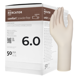 Rękawiczki MERCATOR COMFORT POWDER-FREE chirurgiczne BEZPUDROWE lateksowe jałowe