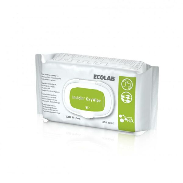 Ecolab INCIDIN OXY WIPE NG chusteczki do dezynfekcji 20x20cm alkoholowe 3114130 (100 szt.) 3114130
