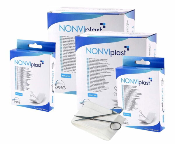 NONVIPLAST 8cm x 5m plaster włókninowy z opatrunkiem NP8500