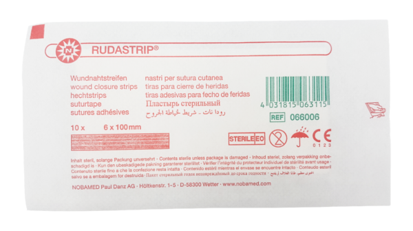 RUDASTRIP 6 x 100mm 10szt w blistrze paski do zamykania ran (50 blistrów) 066006 - obrazek 2