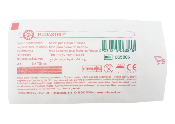 RUDASTRIP 6 x 75mm 3szt w blistrze paski do zamykania ran (50 blistrów) 065806 - obrazek 2