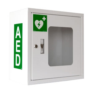 Szafka wewnętrzna, metalowa na defibrylator AED (kluczyk)