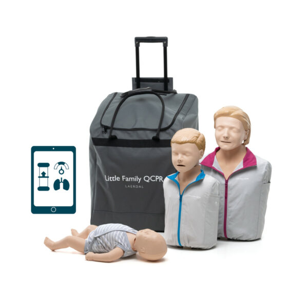 Zestaw – fantomy Laerdal Little Family QCPR + defibrylator szkoleniowy Shenzhen XFT-120C+