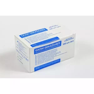 Gaziki do dezynfekcji z alkoholem rozmiar XS 30×65 mm
