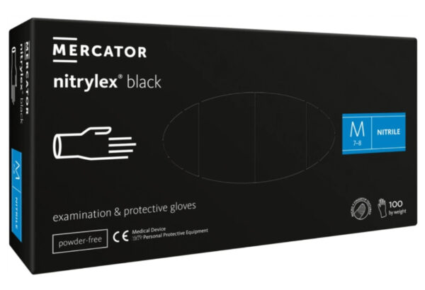 Rękawiczki MERCATOR NITRYLEX BLACK nitrylowe CZARNE bezpudrowe (100 szt.) - obrazek 5