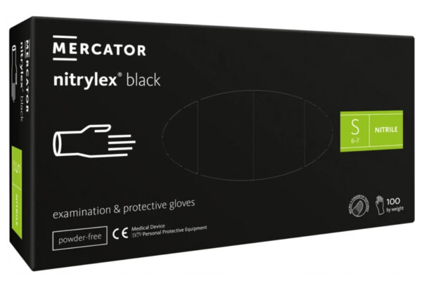 Rękawiczki MERCATOR NITRYLEX BLACK nitrylowe CZARNE bezpudrowe (100 szt.) - obrazek 4
