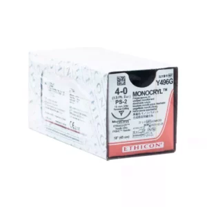 Nici MONOCRYL 4/0 igła 19 mm nić 45 cm 3/8 koła odwrotnie tnąca/kosmetyczna, opak. 12 szt. Y496G