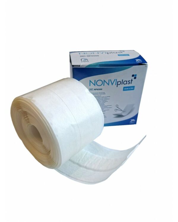 NONVIPLAST 6cm x 5m plaster włókninowy z opatrunkiem NP6500 - obrazek 2