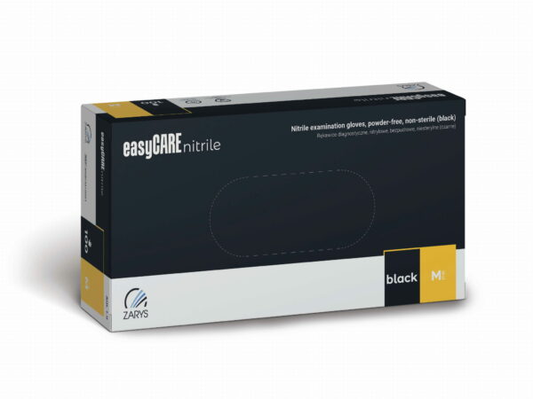 Rękawiczki nitrylowe EASYCARE BLACK ZARYS CZARNE bezpudrowe (100 szt.) - obrazek 2