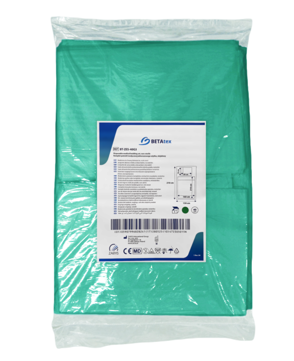 Komplet pościeli medycznej ZIELONY 25g BETATEX poszwa+poszewka+prześcieradło BT-ZES-25G3