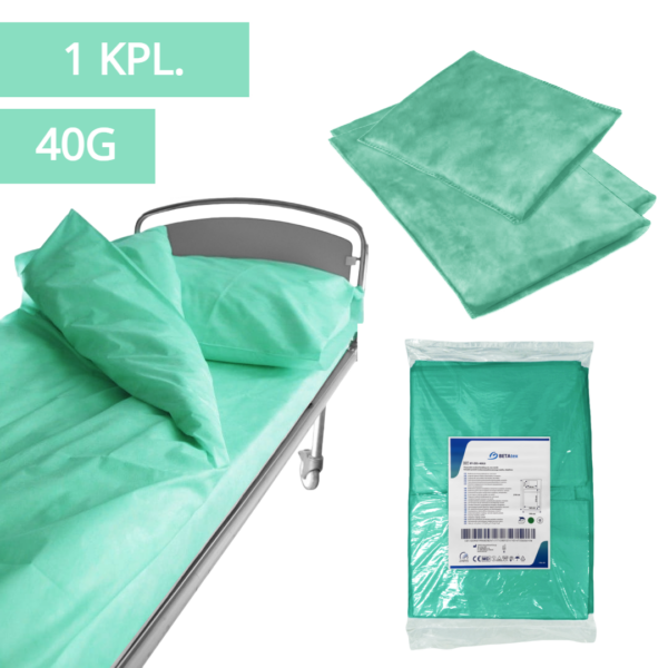 Komplet pościeli medycznej ZIELONY 25g BETATEX poszwa+poszewka+prześcieradło BT-ZES-25G3 - obrazek 3