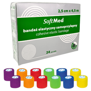 Bandaże kohezyjne 2,5cm x 4,5m SOLID I 24szt. Softmed