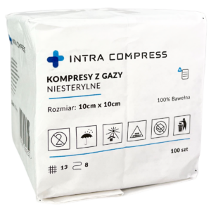 Kompresy z gazy niejałowe 13N 8W 100szt. IntraMED