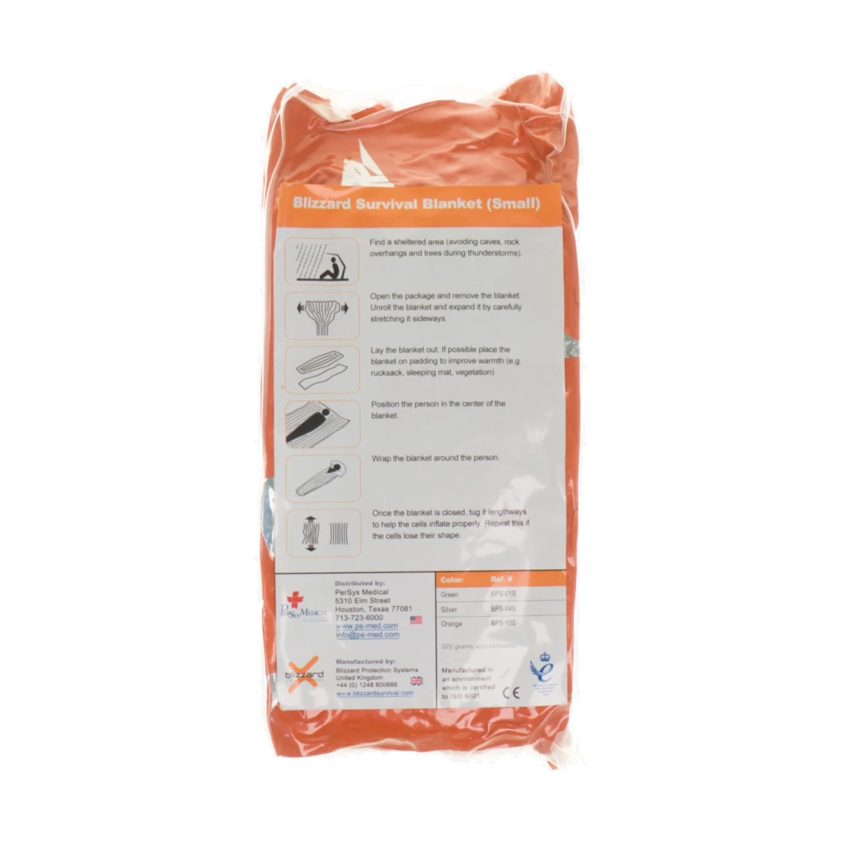 Koc ratunkowy 3-warstwowy Blizzard Trauma, pomarańczowy (mały)