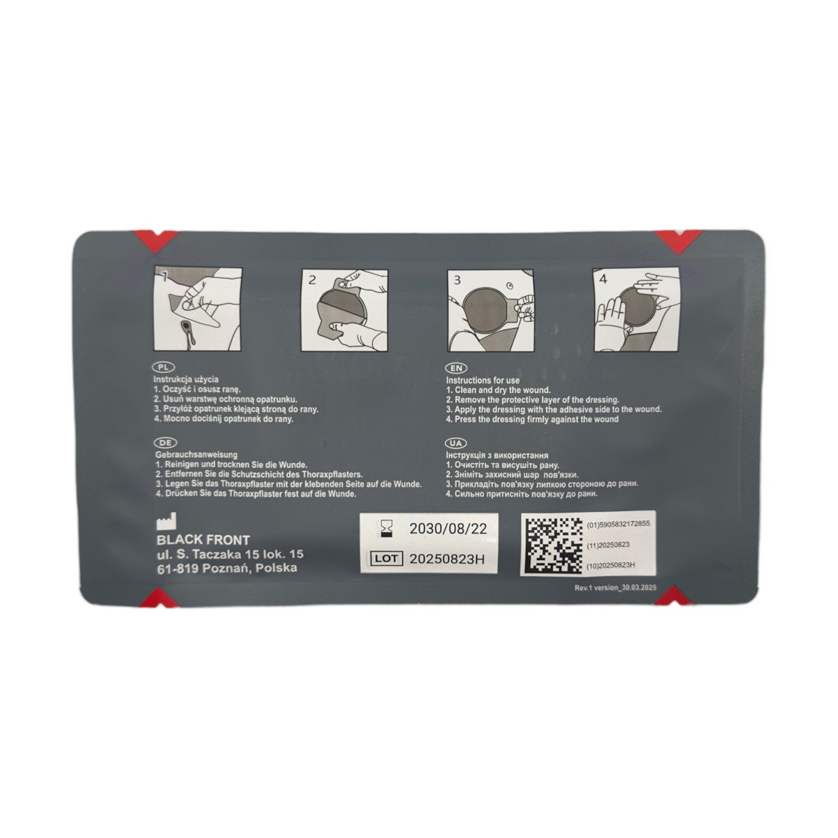 Opatrunek okluzyjny Black Front Chest Seal - obrazek 2