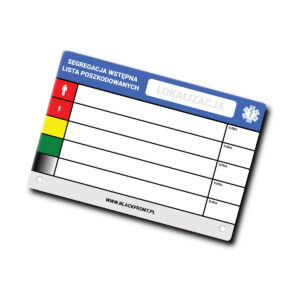 Tabliczka lista poszkodowanych TRIAGE