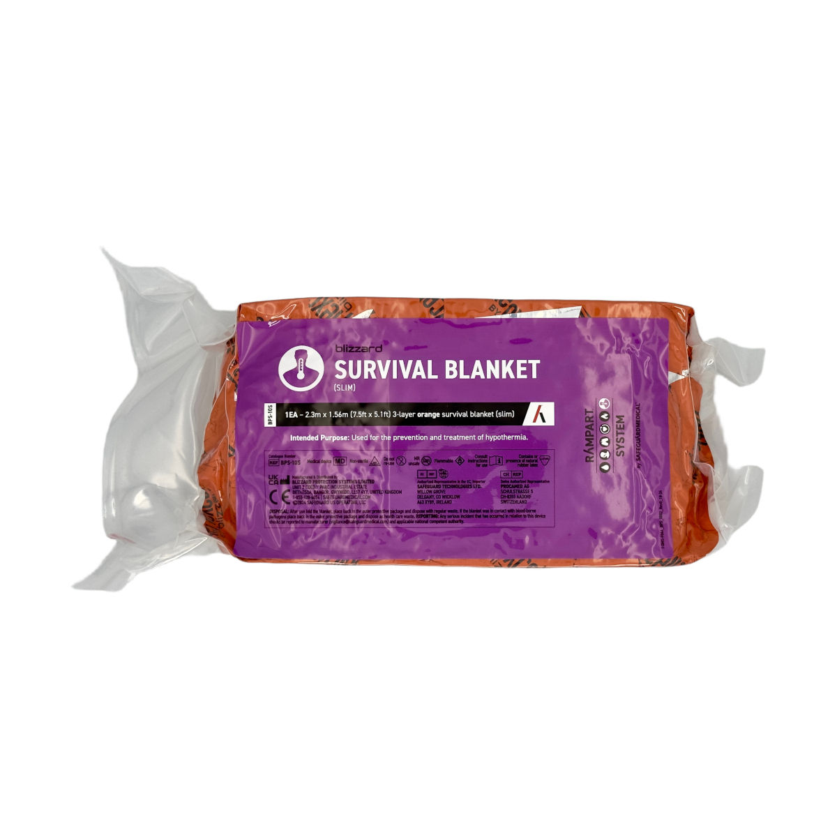 Koc ratunkowy 3-warstwowy Blizzard Survival, pomarańczowy (SLIM)